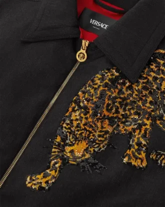 Versace Leopard Mélange ullblousonjacka