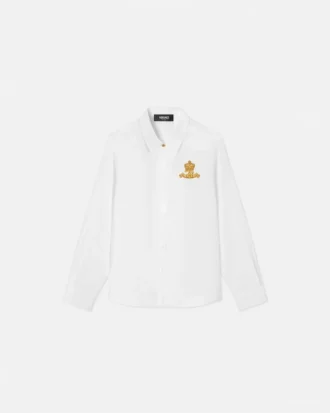 Versace Logo Crest Oxford Kids Shirt