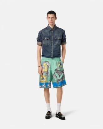 Versace Safari-shorts i siden Versace Safari-shorts i siden