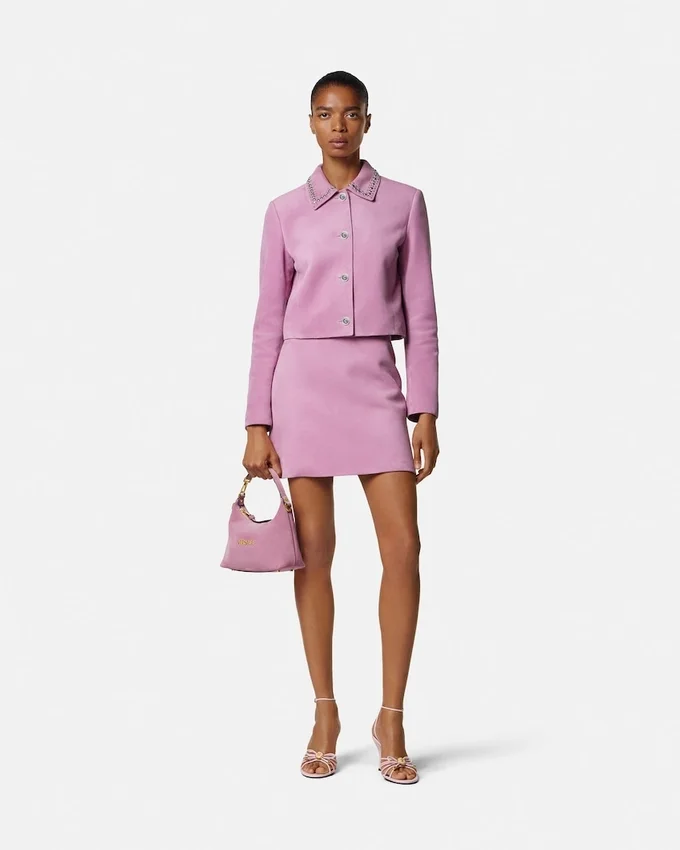 Versace Tag Hobo-väska i mocka Versace Tag Hobo-väska i mocka